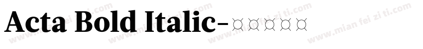 Acta Bold Italic字体转换